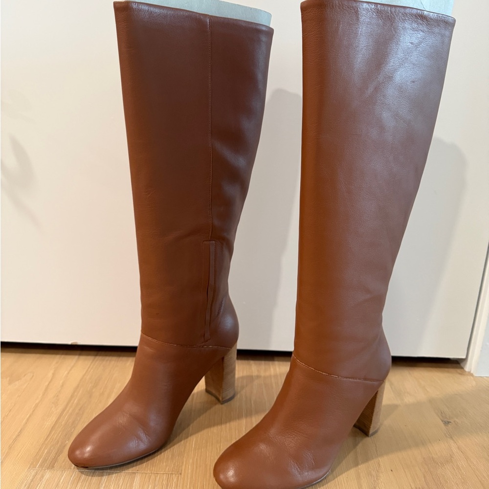 Cole Haan Glenda Brown Leather Knee-High Boots - Picture 3 of 7